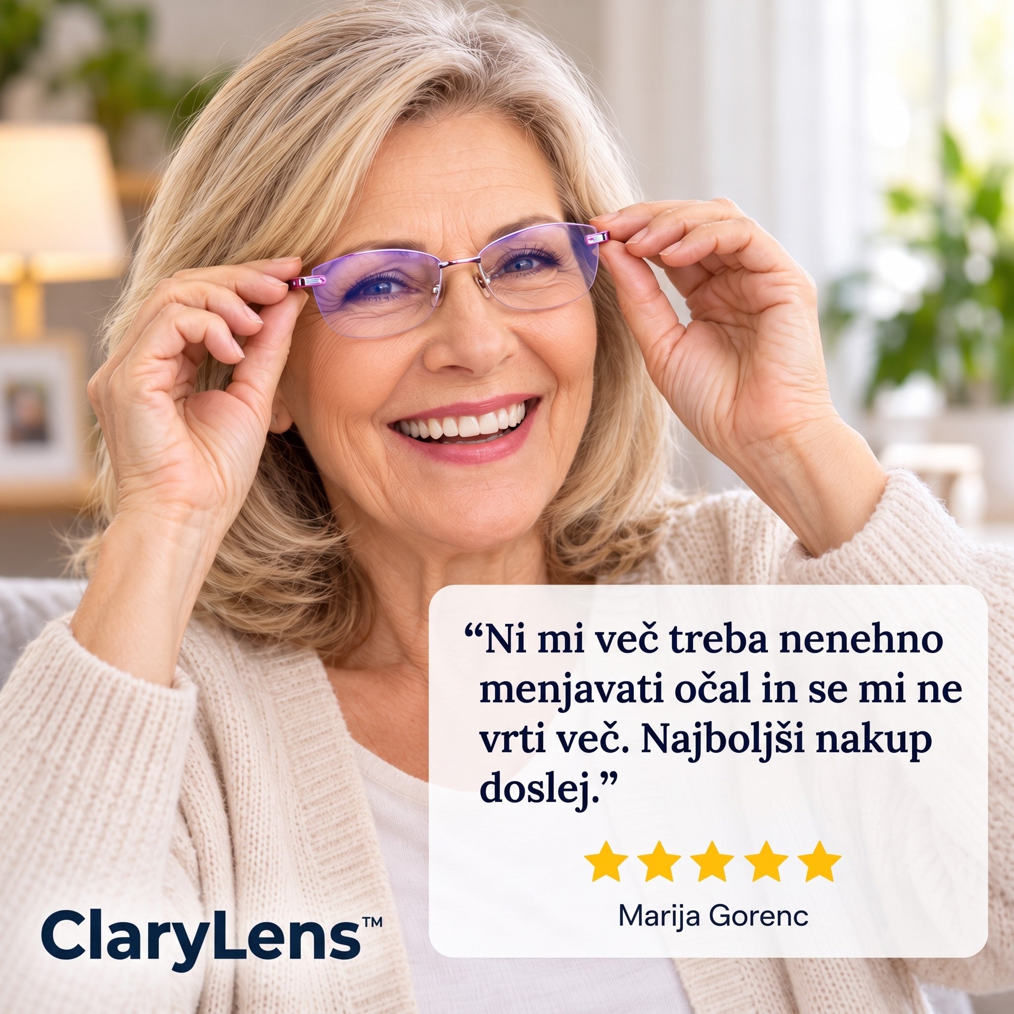 Mnenje stranke o očalih ClaryLens